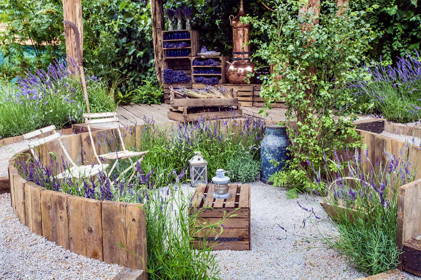 Tranquil garden landscape